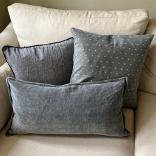Velvet Breakfast Cushion in Slate by Raine & Humble
